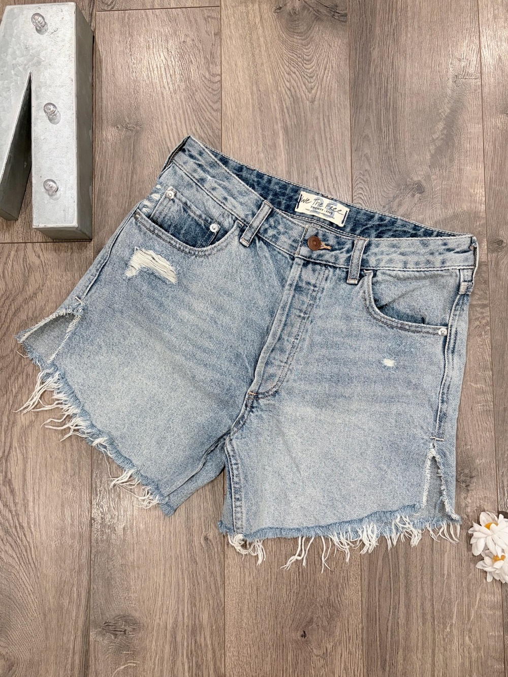 We The Free by Free People Light Wash Denim Shorts